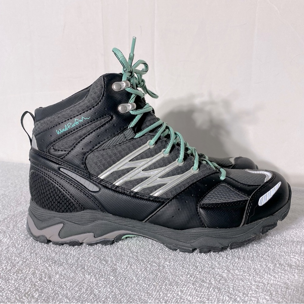 Wind River Grey Black Teal Lace Up Ankle Boots Activewear Hiking Boots 10 NWT